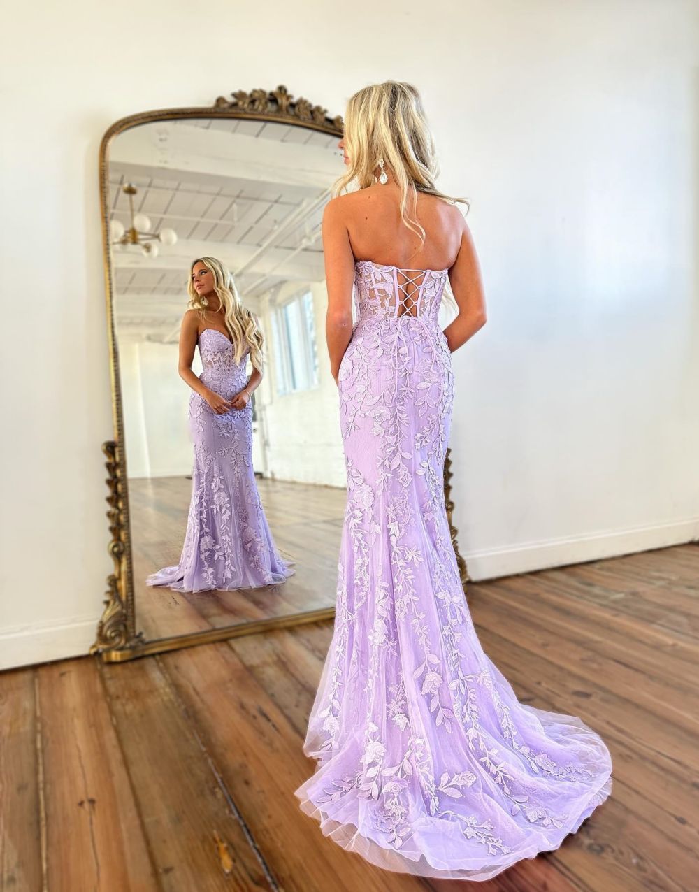 Mermaid Sweetheart Corset Back Prom Dress With Appliques