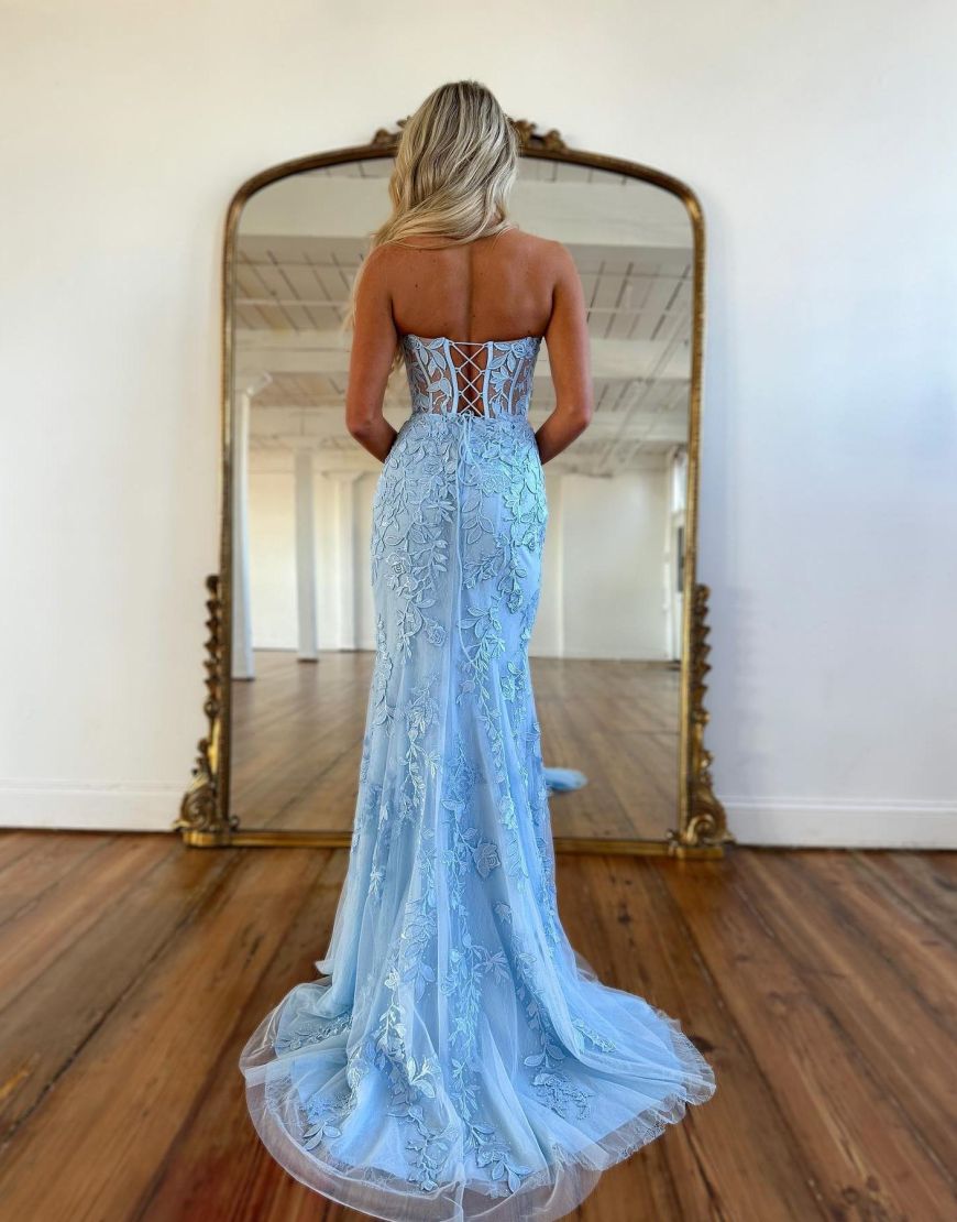 Mermaid Sweetheart Corset Back Prom Dress With Appliques