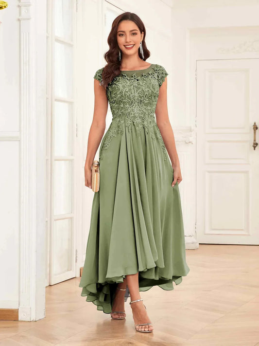 Miriam Delicate Appliques With Pockets Maxi Chiffon Mother Of The Bride Dresses