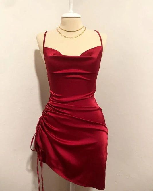 Red Sheath Short Prom Dress Homecoming Dress